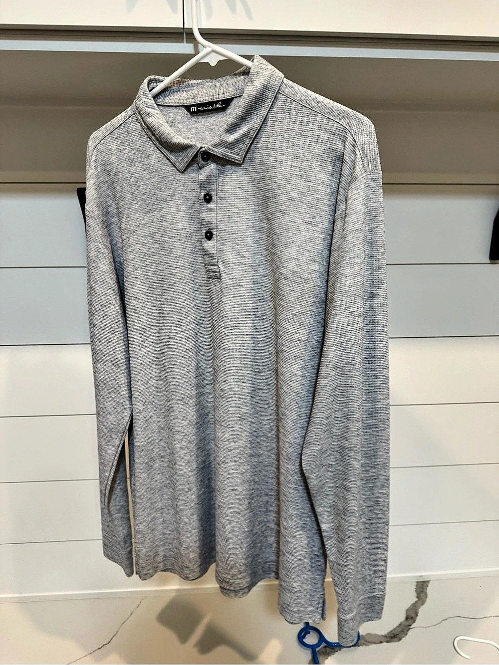 TravisMathew Fireside Long Sleeve Polo Fireside Men's Gray Long Sleeve Polo XL